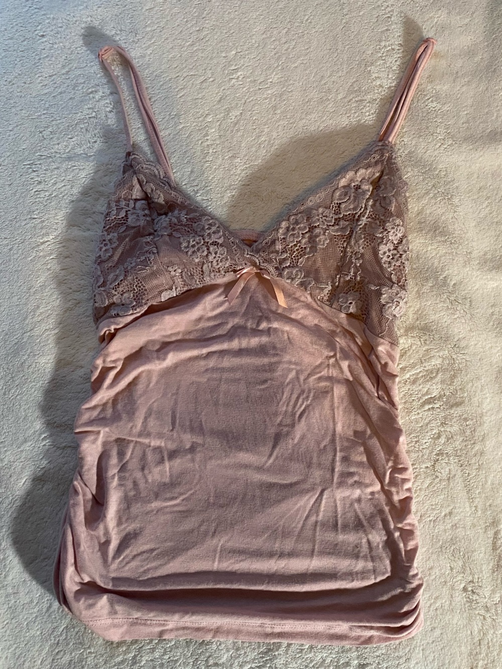 Women's floral Lace Trim Slip Dress - Blush Pink